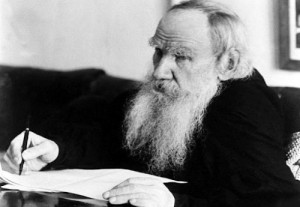 Leo Tolstoy writing