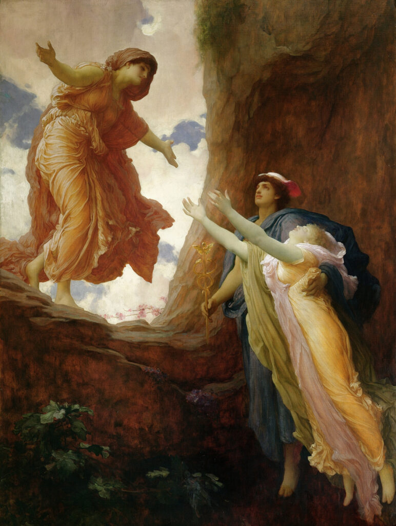 The Return of Persephone (1891) by Frederic Leighton for descent post
